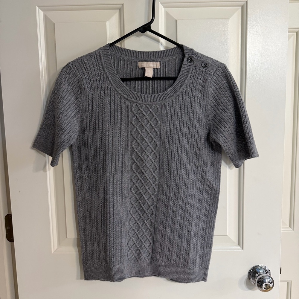 Banana Republic Ribbed Knit Sweater in Gray